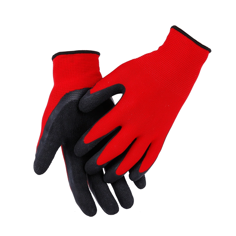 En388 Latex Wrinkled Coated Safety Work Gloves for Gardening Household